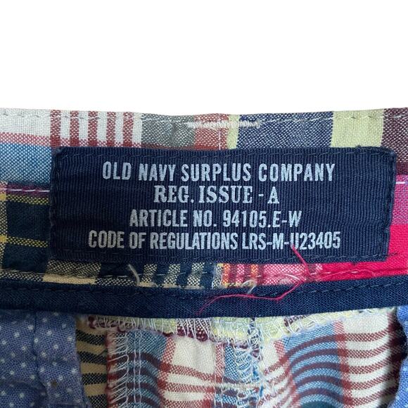 Vintage Old Navy Surplus Patchwork Madras Shorts Men’s 38 - Picture 3 of 7